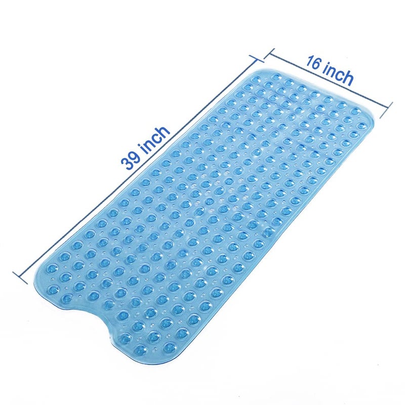 TreeBud Tree Bud Bathtub Mats for Shower Tub Non-Slip Bath Mat 39 x 16 Inch Extra Long Shower Mat, Bath Tub Mat for Bathroom with Machine Washable, BPA Free for Kids (Clear Blue) - Image 5